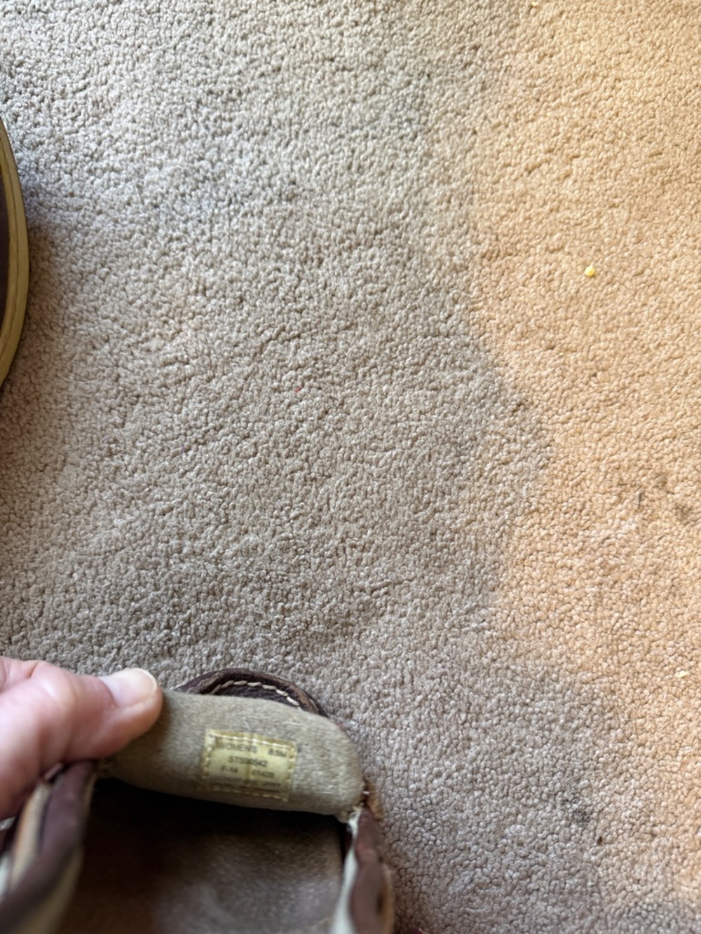 Sperry Brown Leather with Tan Canvas Slip-On Loafers - Picture 2 of 3